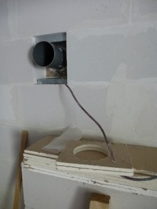 Vue extérieur avec placo et câble